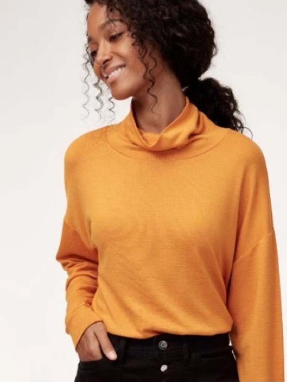 wilfred free - MISHA orange Lightweight Cowl Neck Sweater